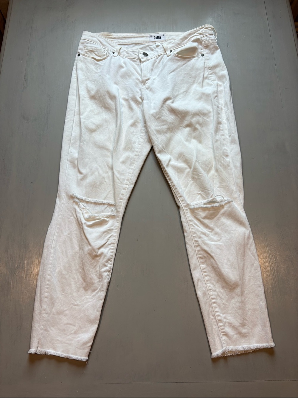 PAIGE White High-Rise Skinny Jeans